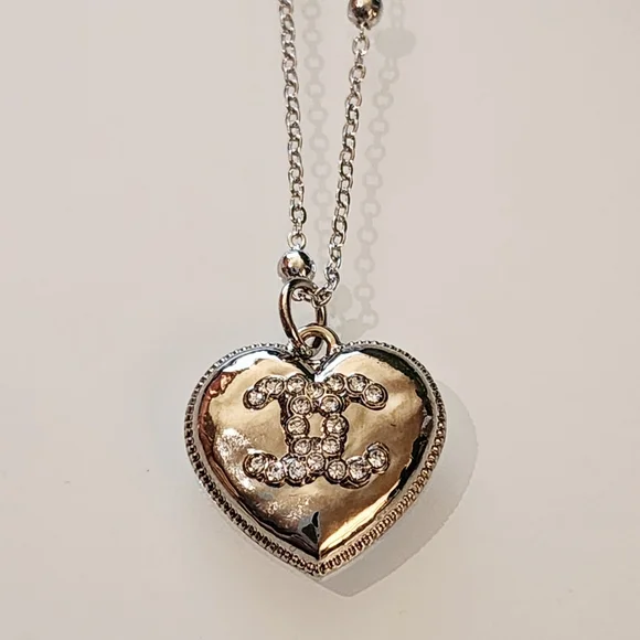 Silver Designer Charm Finding on 24K White GF Satellite Chain, 18" Long - Picture 4 of 4